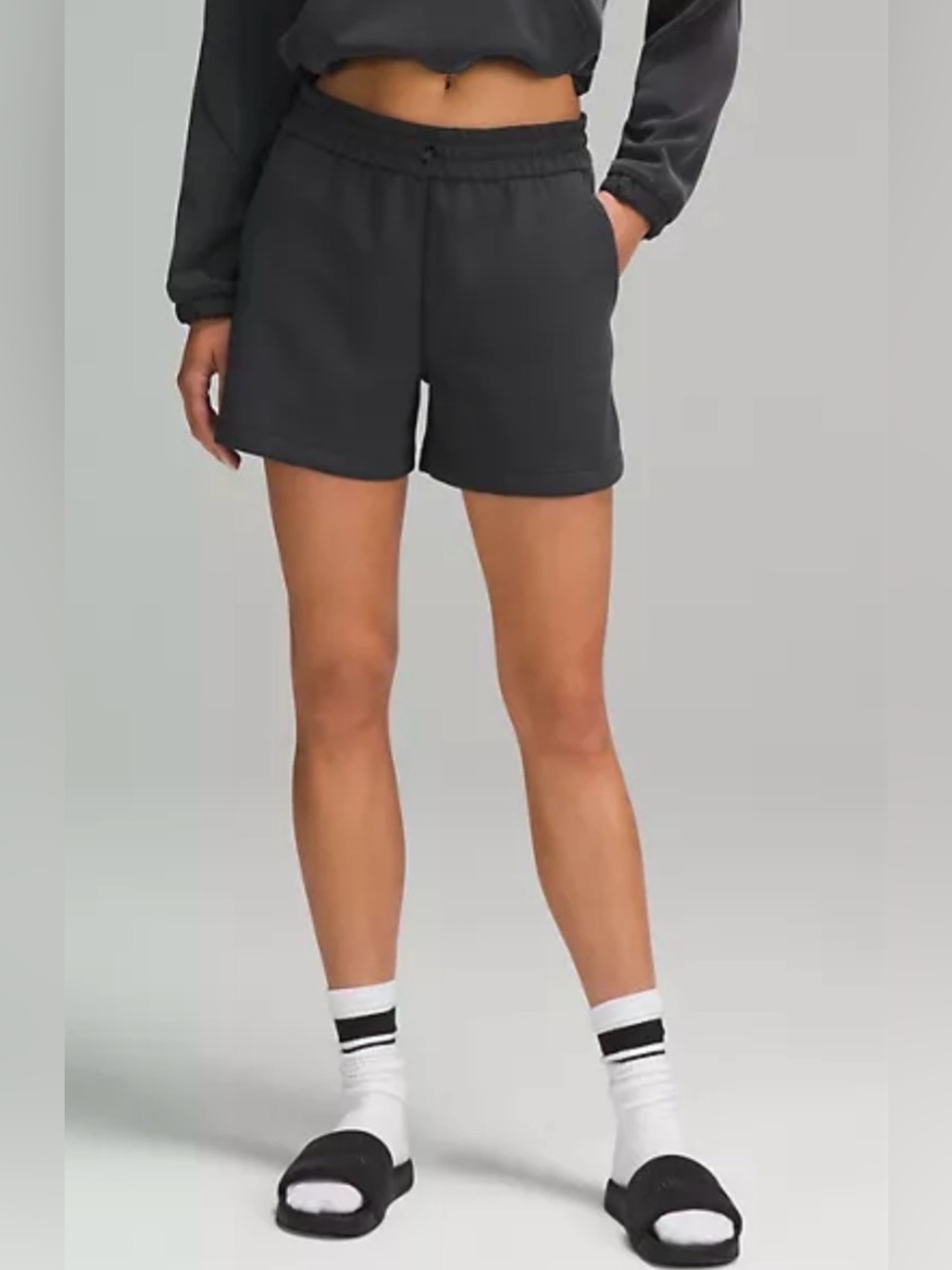 Lululemon Softstreme High-Rise Shorts Black Drawstring Modal Size 4